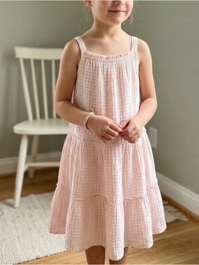 Zara Kids Tiered Dress Light Pink Size 8 Girls NWT Lined
